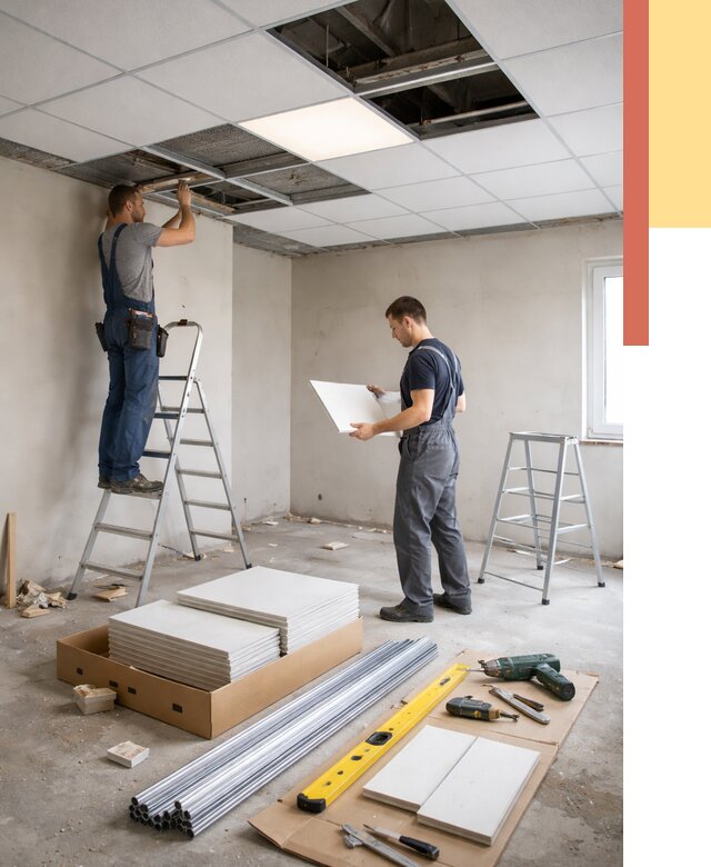 Монтаж потолка армстронг в Владивостоке от 4575 руб/м2 — быстрая установка под ключ | ОТДЕЛОЧНИК-Влд