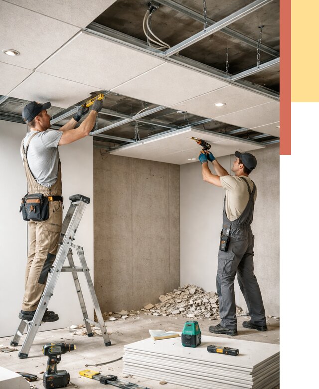 Монтаж акустического потолка в Владивостоке от 6608 руб/м2 — быстро и недорого | ОТДЕЛОЧНИК-Влд