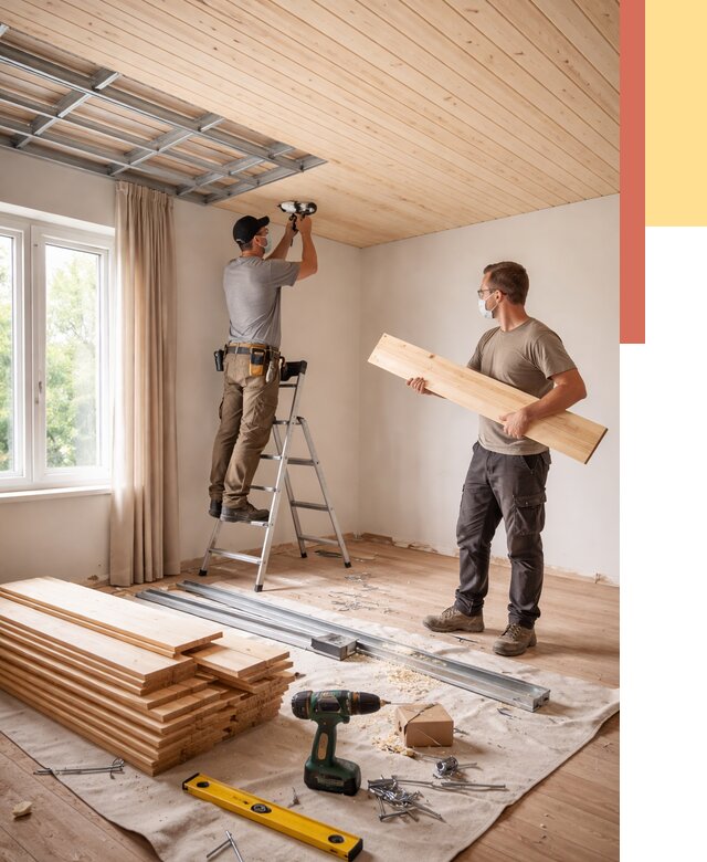 Монтаж потолка из вагонки в Владивостоке от 6608 руб. | Быстро и недорого — ОТДЕЛОЧНИК-Влд