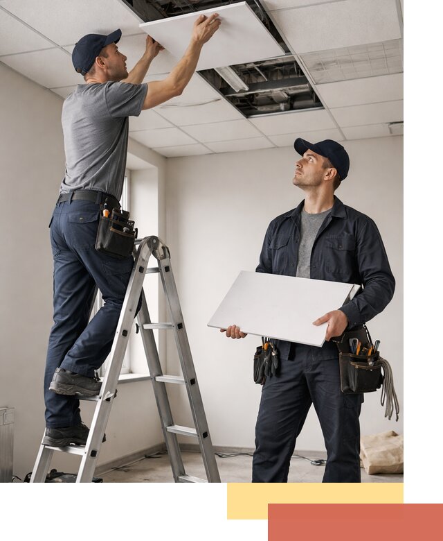 Обслуживание подвесного потолка в Владивостоке — ремонт и чистка