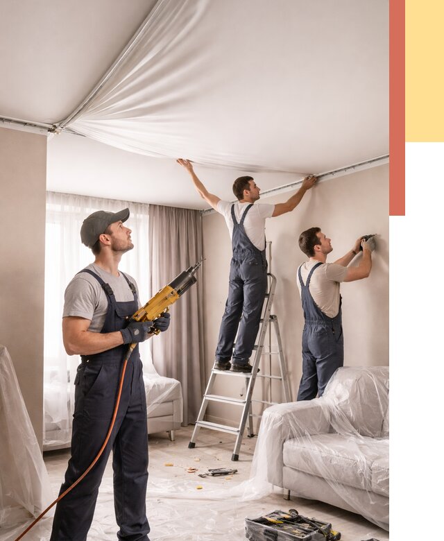 Установка натяжного потолка в Владивостоке от 4575 руб. | Быстро и недорого — ОТДЕЛОЧНИК-Влд