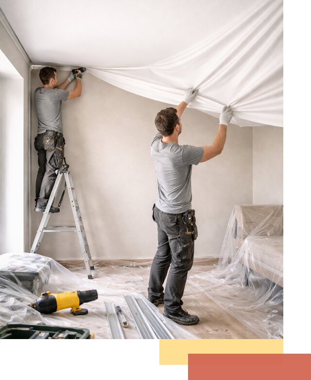 Монтаж тканевого натяжного потолка в Владивостоке недорого и быстро