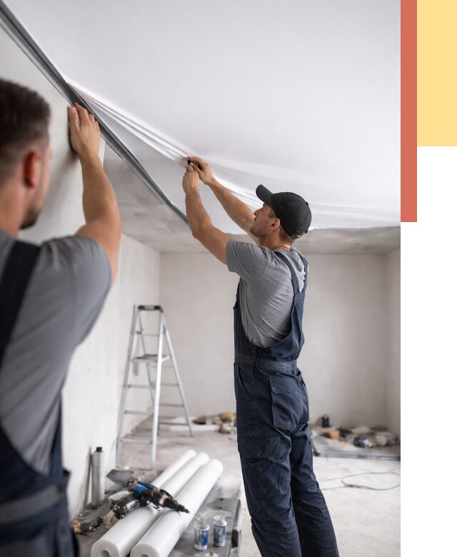 Монтаж матового натяжного потолка в Владивостоке от 4575 руб./м² — быстро и недорого | ОТДЕЛОЧНИК-Влд