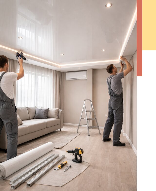 Монтаж глянцевого натяжного потолка в Владивостоке от 762 руб. под ключ | ОТДЕЛОЧНИК-Влд