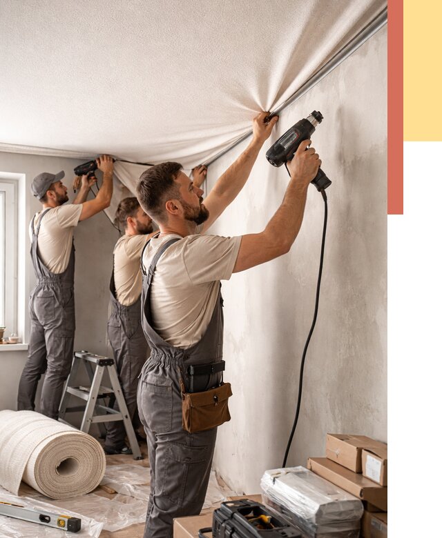 Монтаж фактурного натяжного потолка в Владивостоке от 762 руб. — ОТДЕЛОЧНИК-Влд