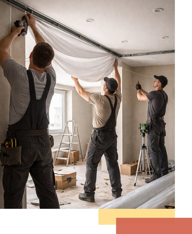 Монтаж парящего натяжного потолка под ключ в Владивостоке