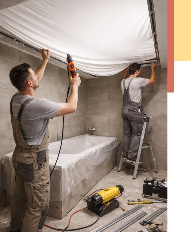 Монтаж натяжного потолка в ванной в Владивостоке от 1220 руб. под ключ | ОТДЕЛОЧНИК-Влд