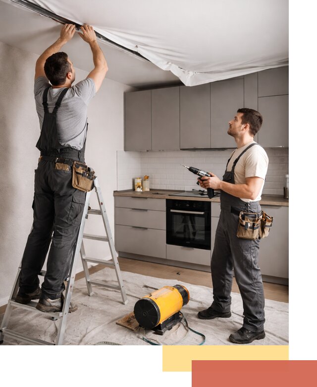 Монтаж натяжного потолка на кухне в Владивостоке