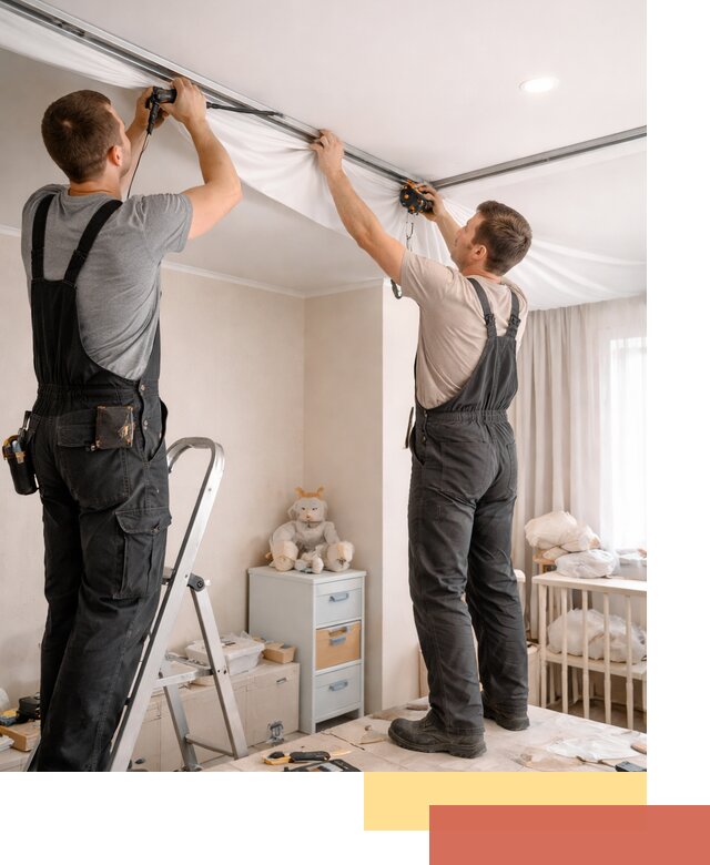 Монтаж натяжного потолка в детской комнате в Владивостоке