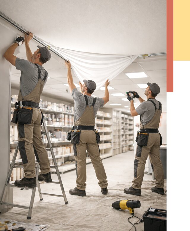 Монтаж натяжного потолка в магазине в Владивостоке от 4575 руб. быстро и недорого | ОТДЕЛОЧНИК-Влд