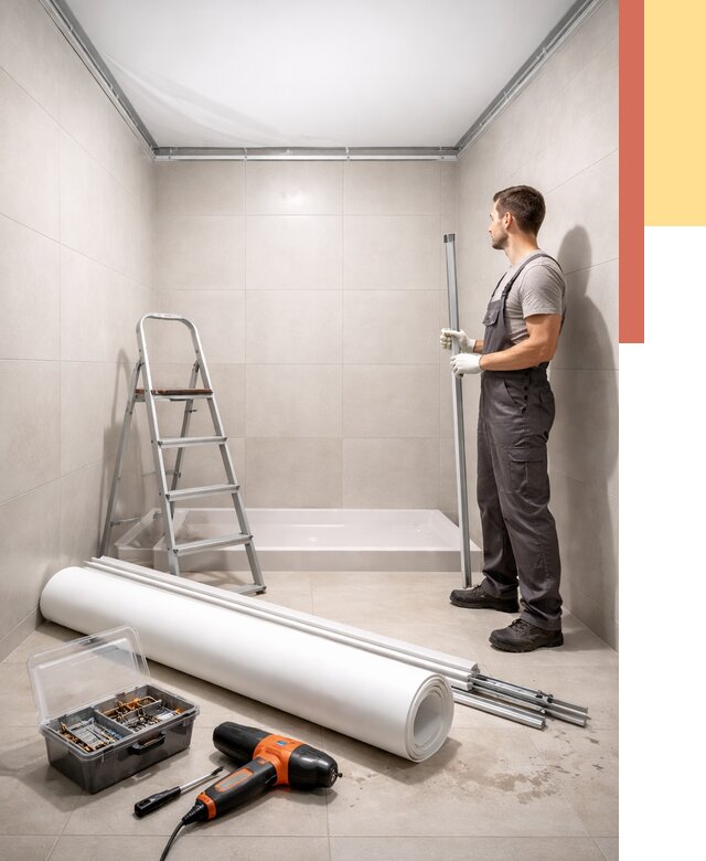 Монтаж натяжного потолка в санузле в Владивостоке от 1881 руб. — ОТДЕЛОЧНИК-Влд