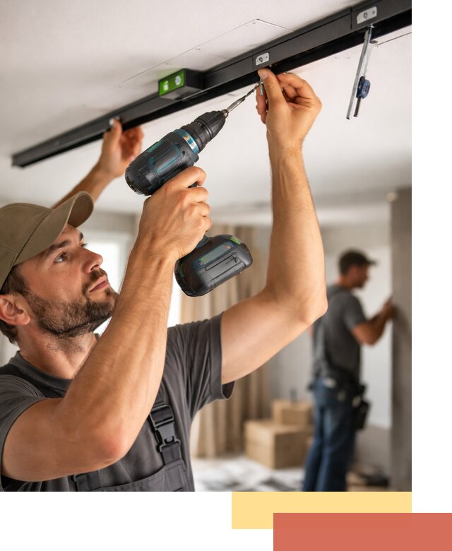 Установка трековых светильников в натяжной потолок в Владивостоке