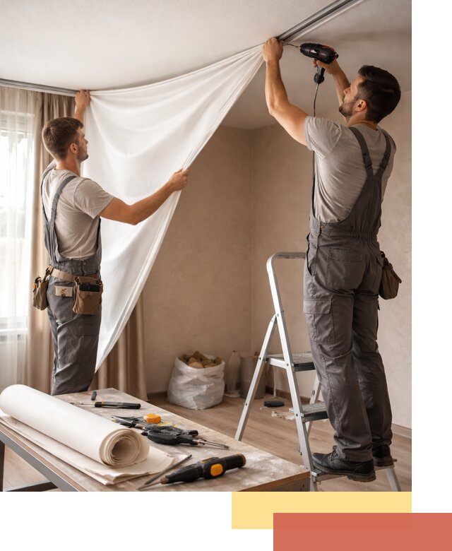 Замена полотна натяжного потолка в Владивостоке быстро и качественно