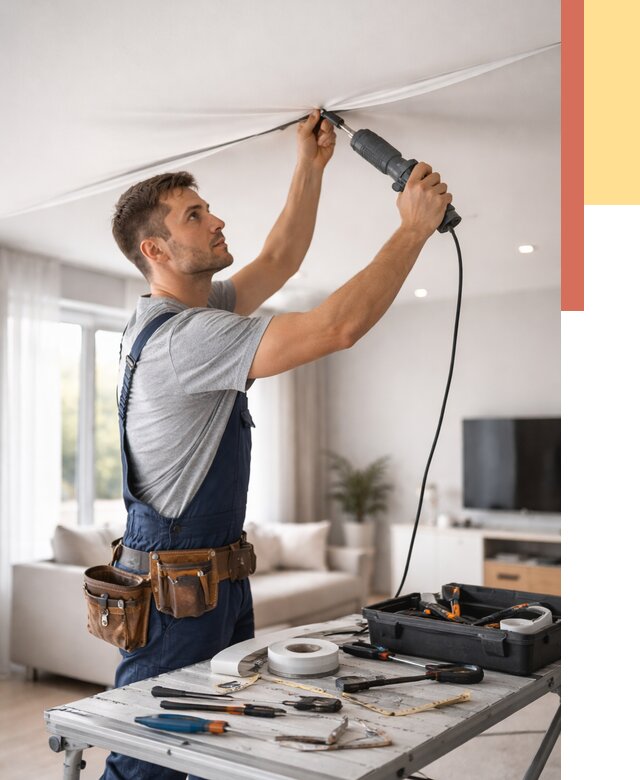 Ремонт натяжных потолков в Владивостоке от 9658 руб. под ключ — ОТДЕЛОЧНИК-Влд