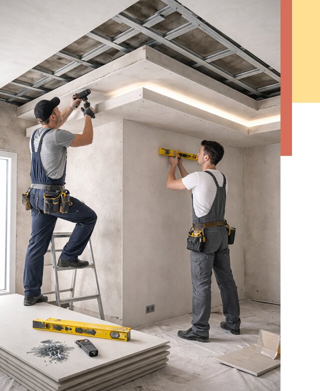 Двухуровневый потолок из гипсокартона в Владивостоке от 1474 руб. под ключ | ОТДЕЛОЧНИК-Влд