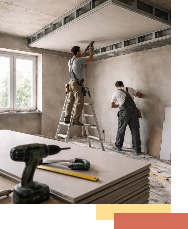 Двухуровневый потолок из гипсокартона в Владивостоке