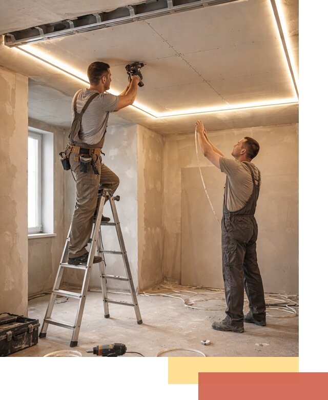 Потолок из гипсокартона с подсветкой в Владивостоке