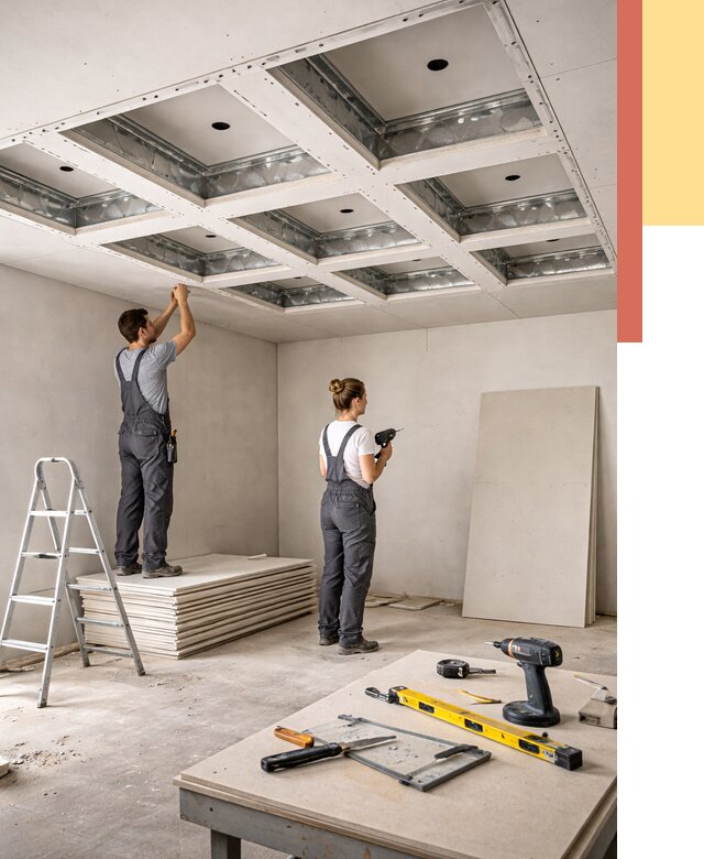 Кессонный потолок из гипсокартона в Владивостоке от 1881 руб. — монтаж и под ключ | ОТДЕЛОЧНИК-Влд