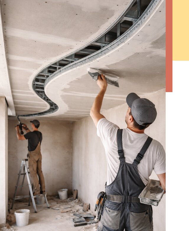 Криволинейный потолок из гипсокартона в Владивостоке от 2135 руб./м2 | ОТДЕЛОЧНИК-Влд