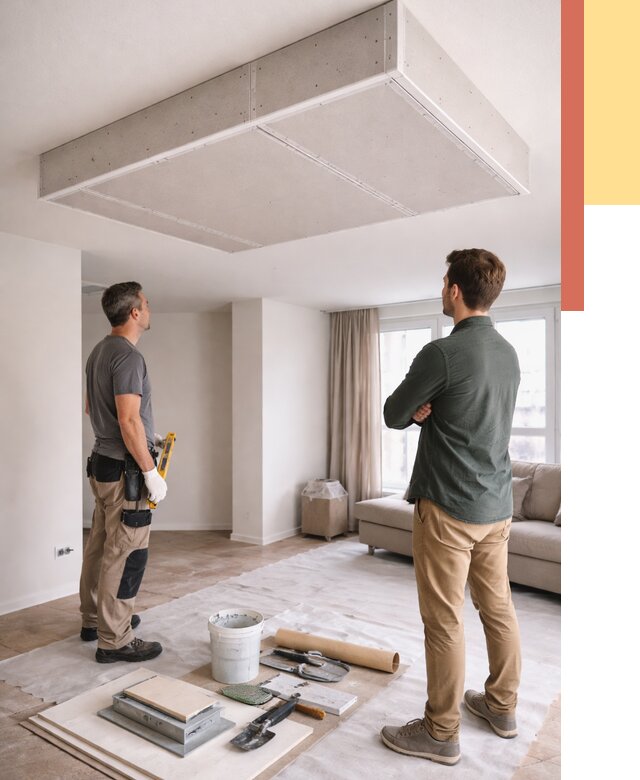 Короб на потолке из гипсокартона в Владивостоке от 2237 руб. — монтаж и услуги под ключ | ОТДЕЛОЧНИК-Влд