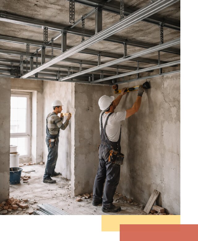 Монтаж каркаса потолка из профильного профиля в Владивостоке