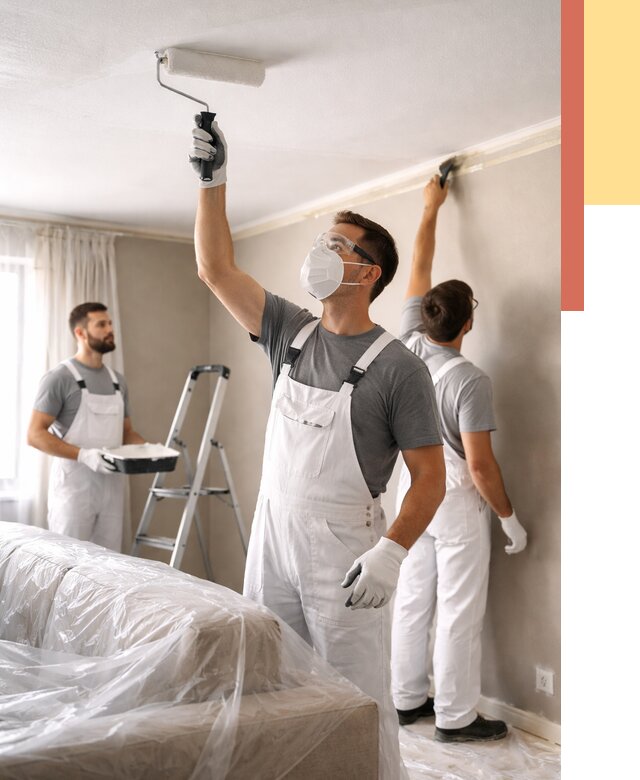 Покраска потолка водоэмельсионной краской в Владивостоке от 2237 руб/м² — услуги под ключ | ОТДЕЛОЧНИК-Влд