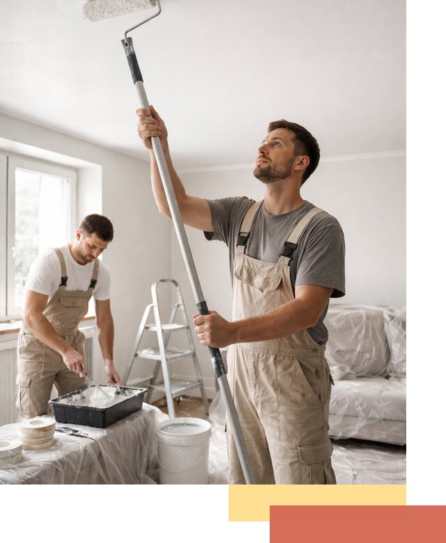 Покраска потолка водоэмульсионной краской в Владивостоке