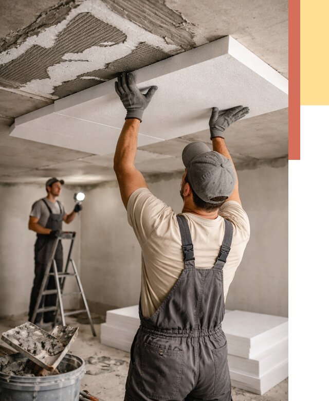 Утепление потолка пенопластом в Владивостоке от 4575 руб/м2 — недорого и быстро | ОТДЕЛОЧНИК-Влд