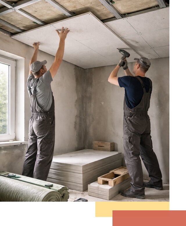 Шумоизоляция потолка панелями ЗИПС в Владивостоке